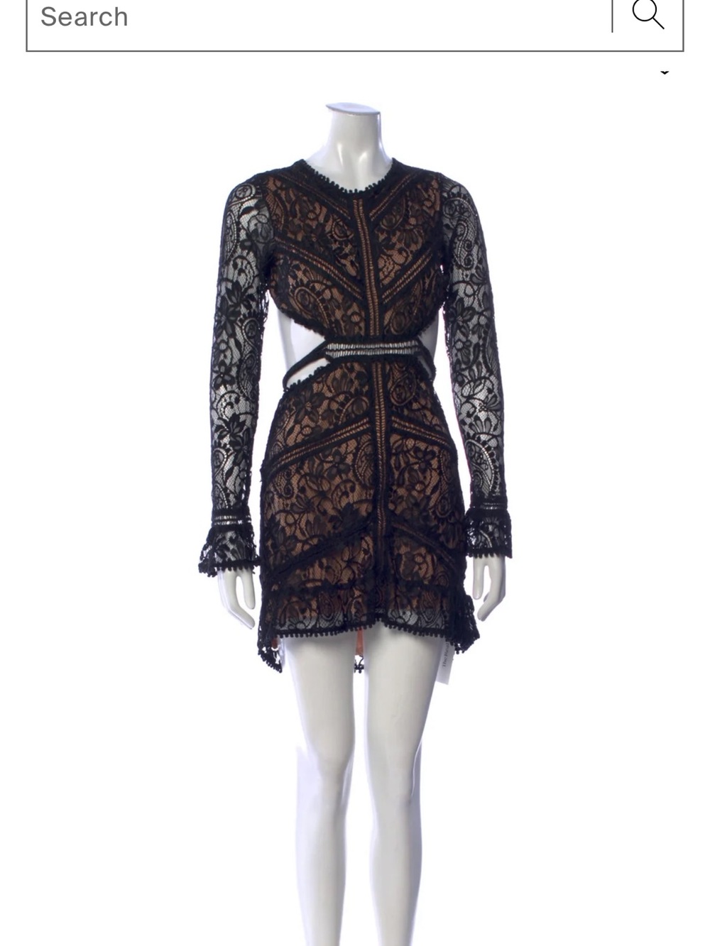 For Love & Lemons Black Lace Cutout Mini Dress